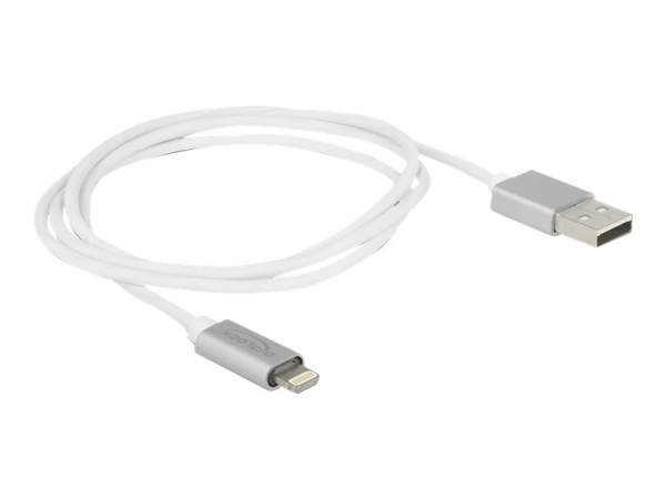 DELOCK - 83772 - Lightning auf USB Kabel mit LED Anzeige wei? 1m