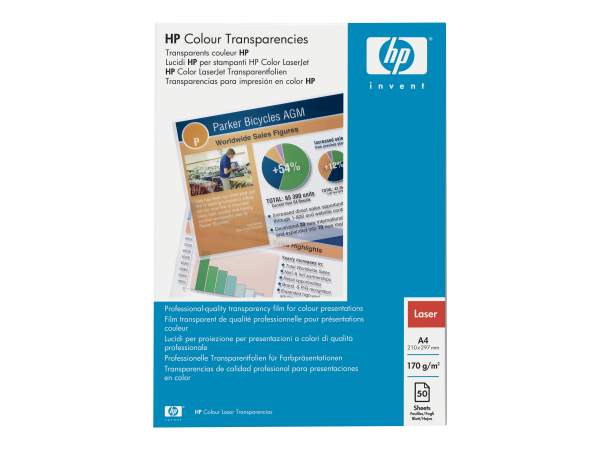 HP - C2936A - Color and Monochrome Laser Transparencies-50 sht/A4/210 x 297 mm Laser A4 (210×297