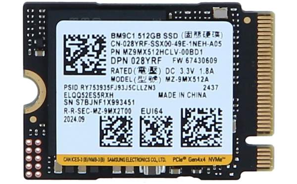 Samsung - MZ9MX512HCLV-00BD1 - 512GB NVMe PCIE SSD Hard Drive M.2 2230 Card - 028YRF