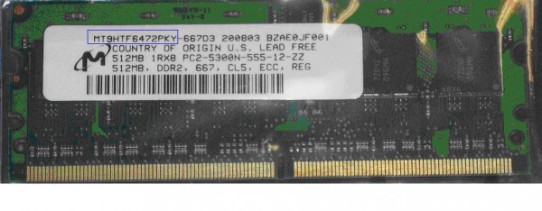 Intel - AXXMINIDIMM512 - Intel Mini DIMM registered DDR-2 - RAID Controller-Cache-Speicher