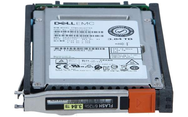 Dell - 005053158 - Dell EMC 3.84 TB SAS 12G SSD for Unity 380F/480F/680F/880F - 25 Slot Storage