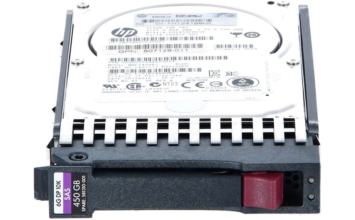 HP - 597609-002 - M6625 450GB 6G SAS 10K rpm SFF (2.5-inch) Dual