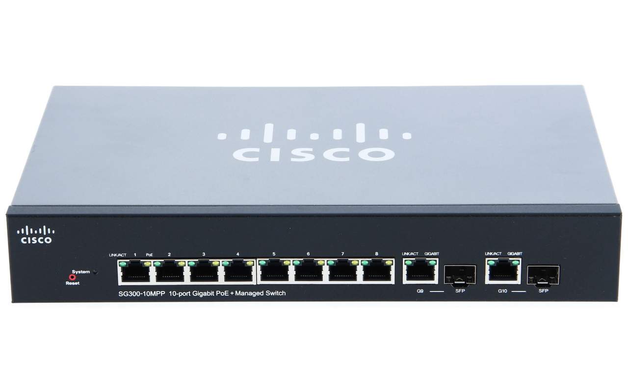 Cisco - SG300-10MPP-K9-EU - SG300-10MPP 10-port Gigabit Max PoE+