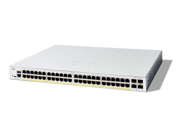 Cisco - C1300-48FP-4X - Catalyst 1300-48FP-4X - Switch - L3 - Managed - 48 x 10/100/1000 (PoE+) + 4 x 10 Gigabit SFP+ - rack-mountable - PoE+ (740 W)